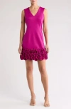 Donna Ricco Cupcake Hem Scuba Sheath Dress In Orchid