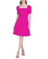Donna Ricco Women's Belted Fit & Flare Dress In Fuchsia
