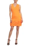 Donna Ricco Dr50413 Short Ruffle Fitted Cocktail Dress In Orange