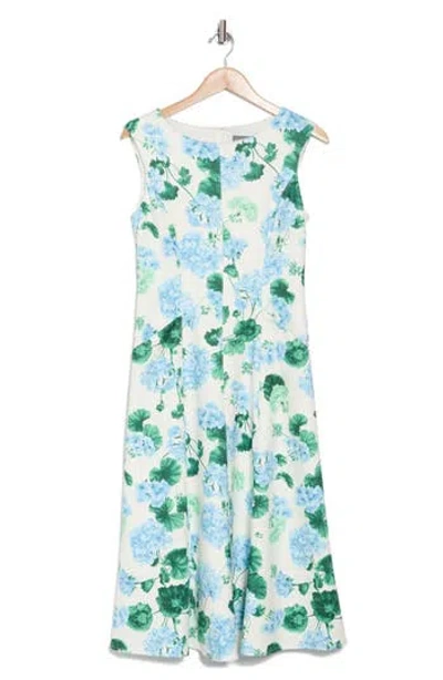 Donna Ricco Floral Sleeveless Scuba A-line Dress