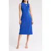 Donna Ricco Knotted Sheath Dress In Blue