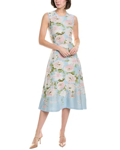 Donna Ricco Midi Dress In Blue