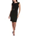 Donna Ricco Printed Sheath Dress In Black