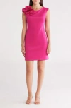 Donna Ricco Rosette Cap Sleeve Sheath Dress