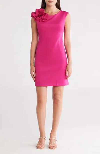 Donna Ricco Rosette Cap Sleeve Sheath Dress