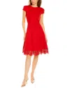 Donna Ricco Women's Lace-trim A-line Dress In Red