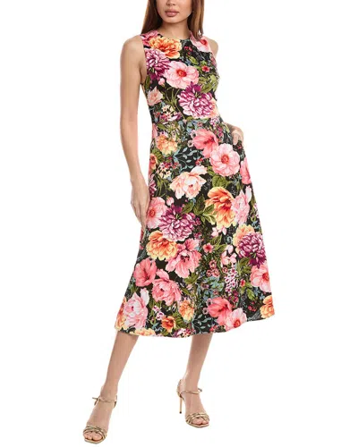 Donna Ricco Scuba Midi Dress In Black