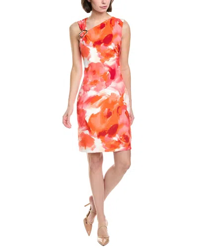 Donna Ricco Sheath Dress In Orange