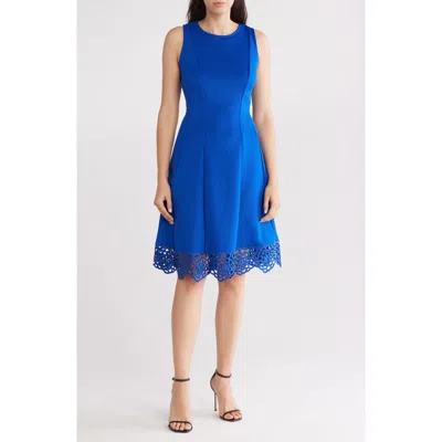 Donna Ricco Sleeveless Fit & Flare Dress In Cobalt