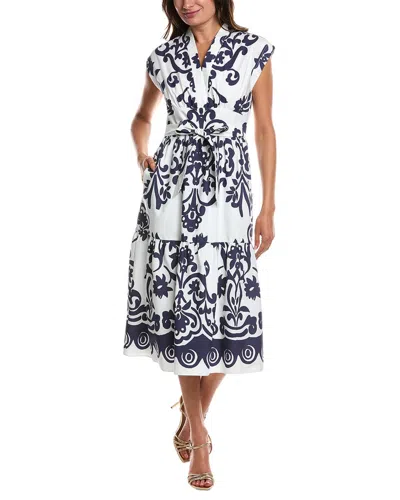 Donna Ricco Sleeveless Midi Dress In White