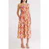 Donna Ricco Strappy Tiered Midi Sundress