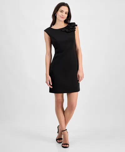 DONNA RICCO WOMEN'S EMBELLISHED BOAT NECK SLEEVELESS SHEATH DRESS