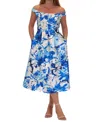 Donna Ricco Women's Floral-print Midi Dress In Blue Multi