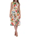 Donna Ricco Women's Floral-print Midi Dress In Ivory,mult