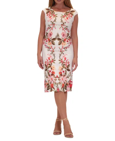 Donna Ricco Women's Floral-print Sheath Dress In Ivory,mult