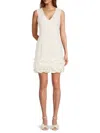 Donna Ricco Cupcake Hem Scuba Sheath Dress In Ivory