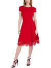 Donna Ricco Women's Lace-trim A-line Dress In Red