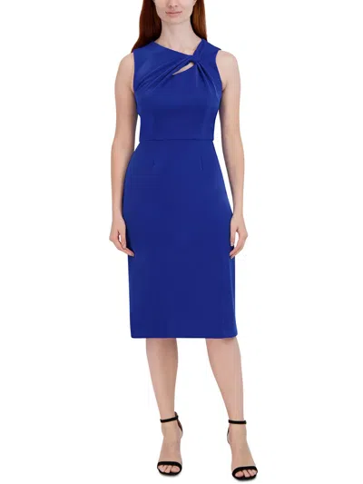 Donna Ricco Womens Shimmer Cut-out Cocktail And Party Dress In Blue