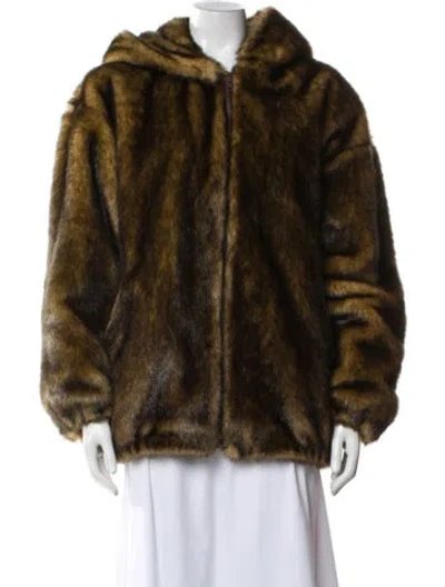 Pre-owned Donna Salyers Animal Print Coat In Brown