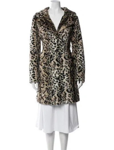 Pre-owned Donna Salyers Animal Print Faux Fur Coat In Black/neutrals