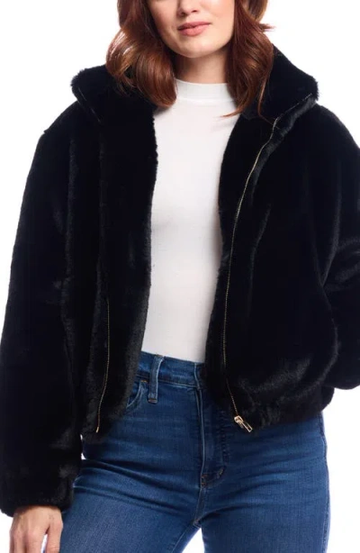 Donna Salyers Fabulous-furs Donna Salyers Fabulous Furs Back To Basics Faux Fur Bomber Jacket In Black