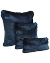 Donna Salyers Fabulous-furs Couture Collection Steel Blue Mink Pillow - Blue In Blue