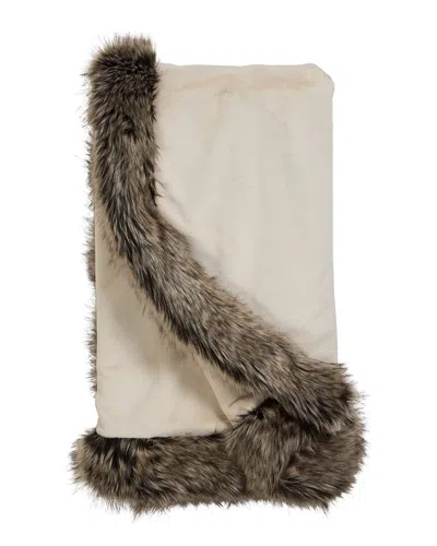 Donna Salyers Fabulous-furs Faux Sheared Beaver Alpine Weighted Throw - Ivory In Multi