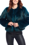 Donna Salyers Fabulous-furs Donna Salyers Fabulous Furs Happy Hour Faux Fur Jacket In Ocean