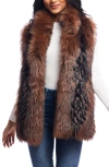 Donna Salyers Fabulous-furs Donna Salyers Fabulous Furs Limited Edition Faux Fur Vest In Chocolate Fox