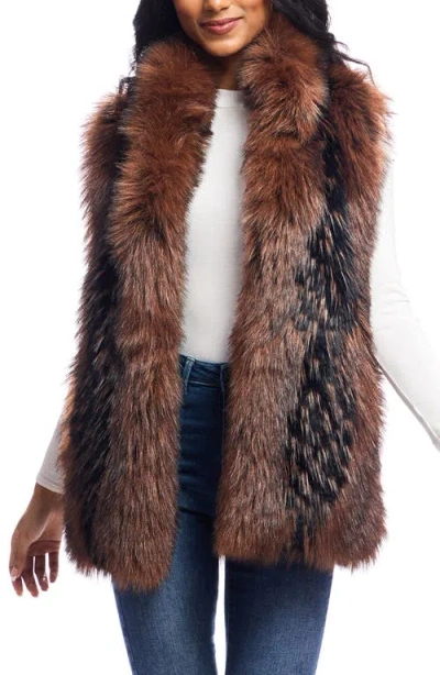 Donna Salyers Fabulous-furs Donna Salyers Fabulous Furs Limited Edition Faux Fur Vest In Chocolate Fox