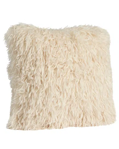 Donna Salyers Fabulous-furs Signature Series Cream Mongolian Pillow - Off Whit In Neutral