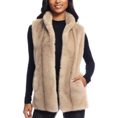 Donna Salyers Fabulous-furs Donna Salyers Fabulous Furs Signature Series Hook Faux Fur Vest In Vintage Mink