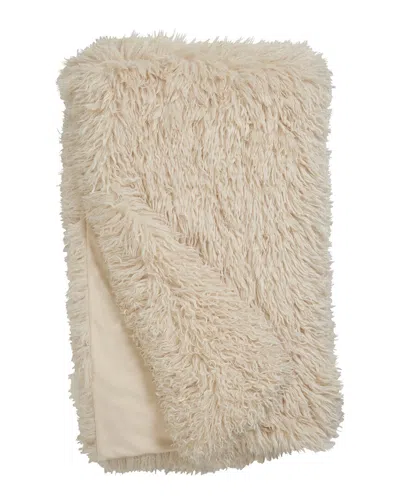Donna Salyers Fabulous-furs Donna Salyers' Fabulous-furs Signature Series Vintage Faux-mink Throw In Neutral