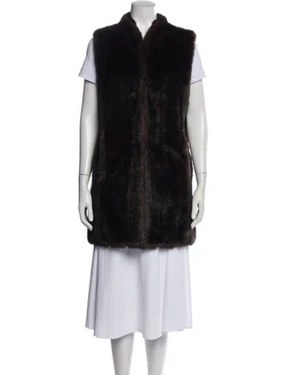 Pre-owned Donna Salyers Faux Fur Coat In Black