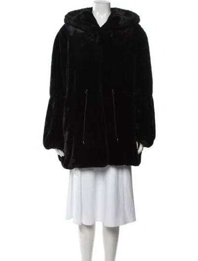 Pre-owned Donna Salyers Faux Fur Coat In Black