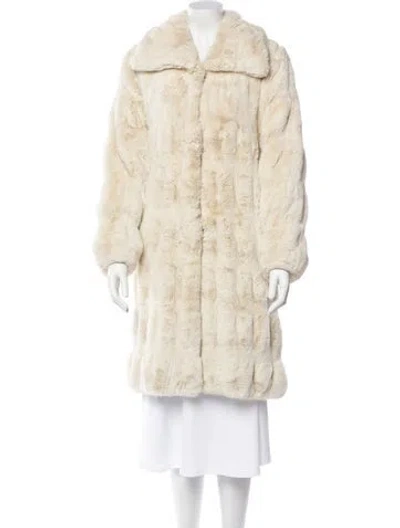 Pre-owned Donna Salyers Faux Fur Coat In Neutral