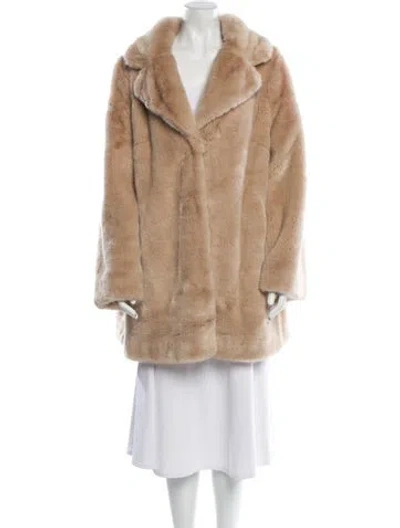 Pre-owned Donna Salyers Faux Fur Coat In Neutral
