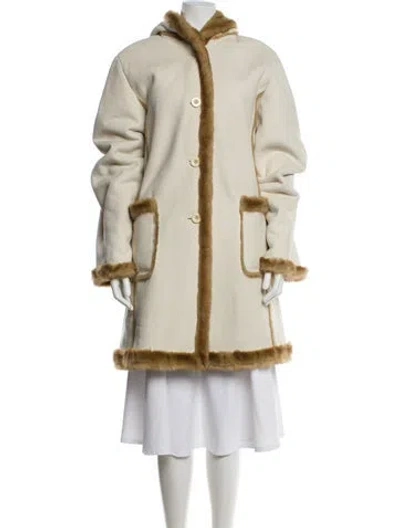 Pre-owned Donna Salyers Faux Fur Coat In Neutral
