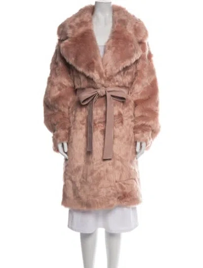 Pre-owned Donna Salyers Faux Fur Coat In Pink