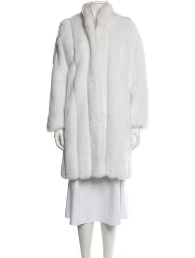 Pre-owned Donna Salyers Faux Fur Coat In White