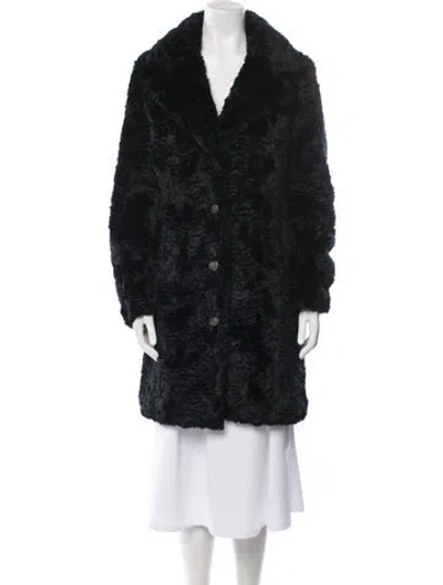 Pre-owned Donna Salyers Faux Fur Faux Fur Coat In Black