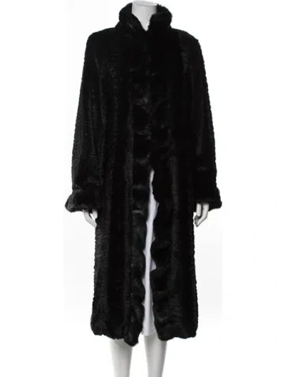 Pre-owned Donna Salyers Faux Fur Faux Fur Coat In Black