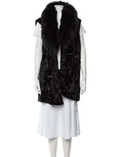 Pre-owned Donna Salyers Faux Fur Faux Fur Coat In Black