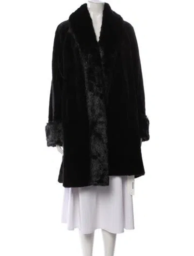 Pre-owned Donna Salyers Faux Fur Faux Fur Coat In Black