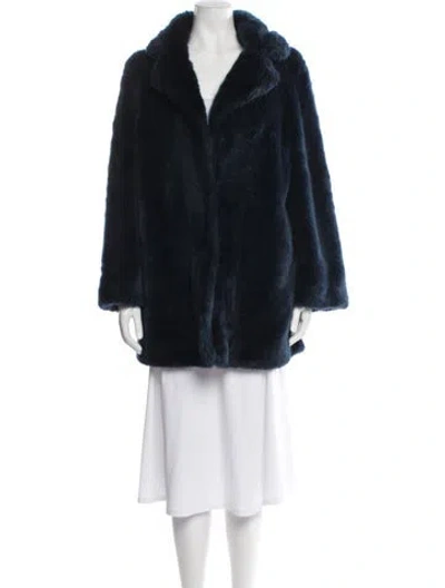 Pre-owned Donna Salyers Faux Fur Faux Fur Coat In Blue