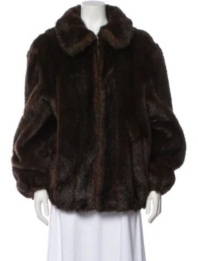 Pre-owned Donna Salyers Faux Fur Faux Fur Coat In Brown