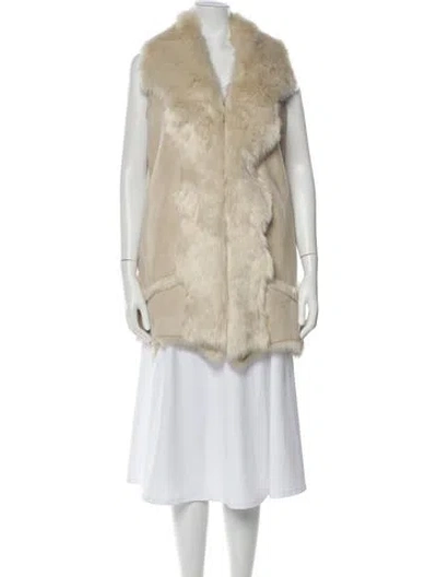 Pre-owned Donna Salyers Faux Fur Faux Fur Coat In Neutral