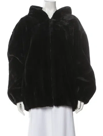 Pre-owned Donna Salyers Faux Fur Faux Fur Jacket In Black
