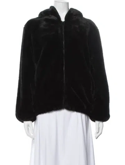 Pre-owned Donna Salyers Faux Fur Faux Fur Jacket In Black