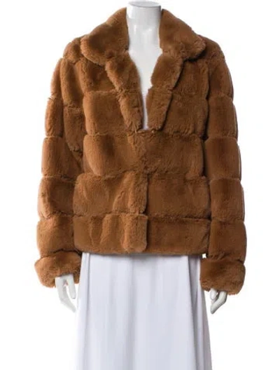 Pre-owned Donna Salyers Faux Fur Faux Fur Jacket In Brown
